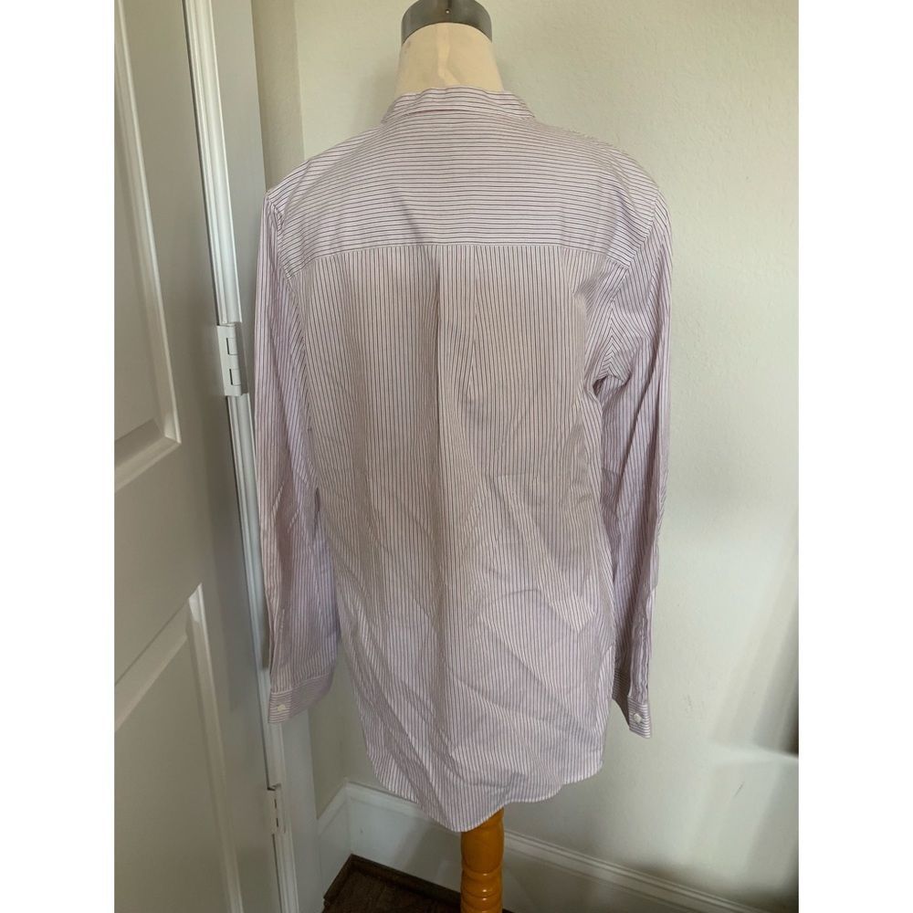 Derek Lam 10 Crosby Striped LS Ruffle B-F Shirt L - Picture 7 of 8
